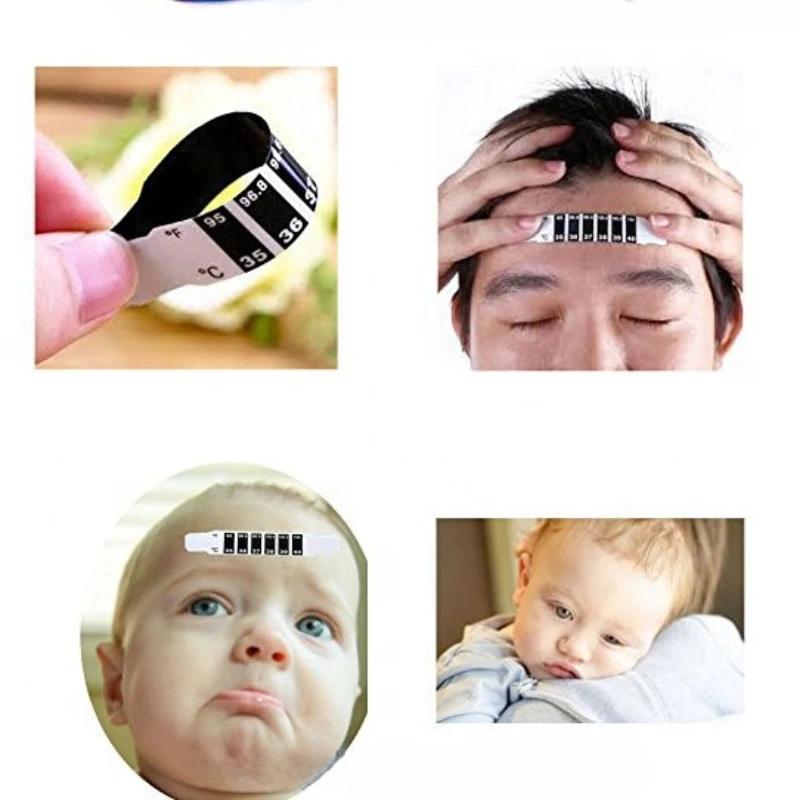 Body Temperature Stickers Household Baby Thermometer Reusable Adults Kids Fever Test Head Strips Forehead Thermometers Tools