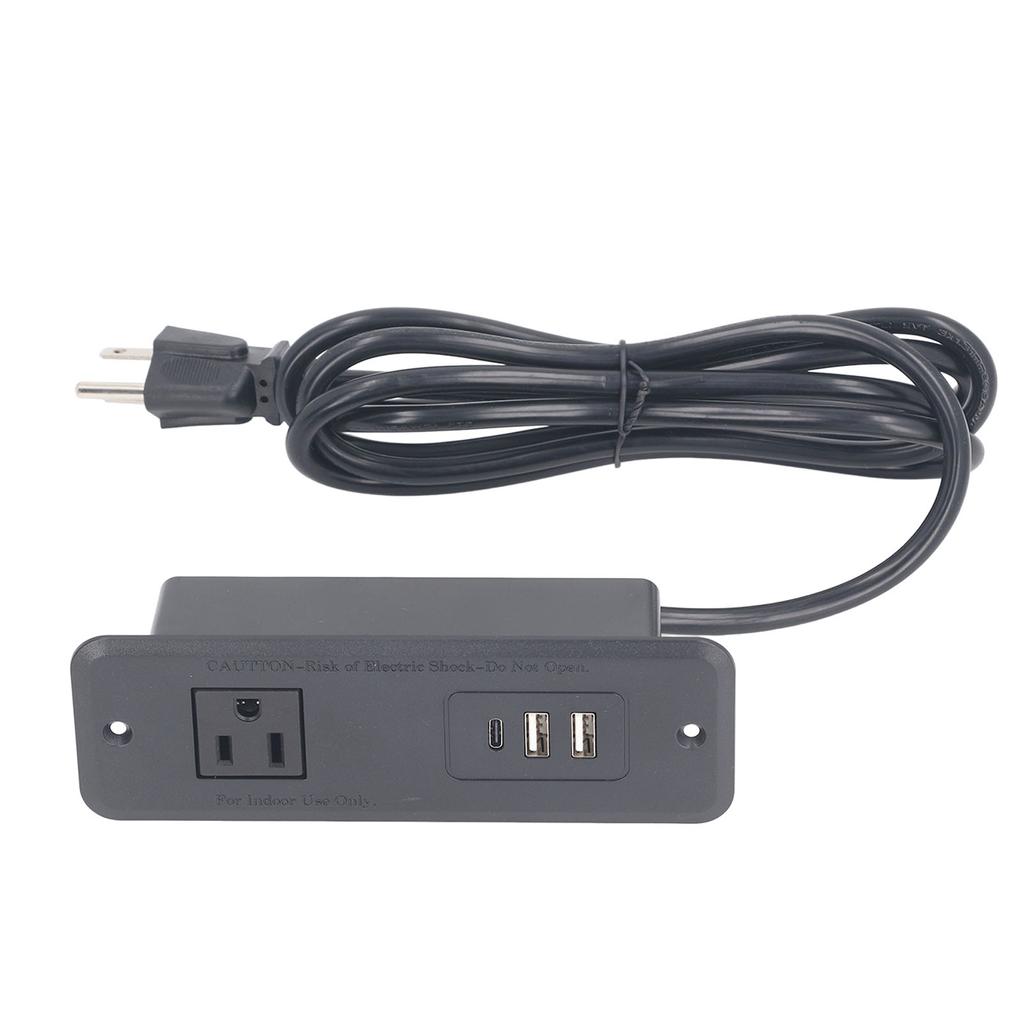 Recessed Power Strip 20W PD Fast Charging Safe with 1 Socket 2 USB 1 Type C Recessed Desk Outlet