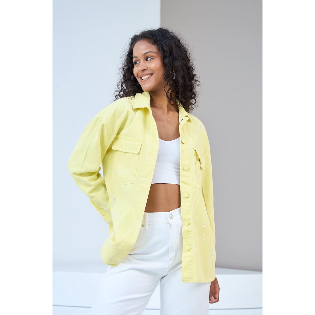 Women Colorful Denim Shirt