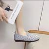 One-pedal Doudou Shoes Soft-soled Mesh Fly-woven Grandma Shoes Women's 2025 Summer New Breathable and Comfortable Shallow Mouth