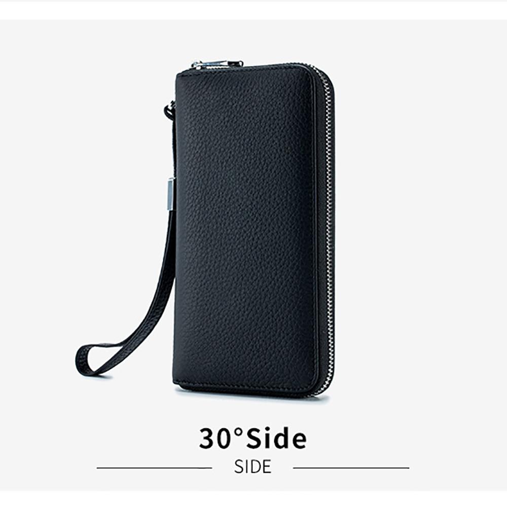 Damen Geldbörse Lange Leder RFID Top Lederhandtasche Weiches Leder Einfache Brieftasche Handytasche