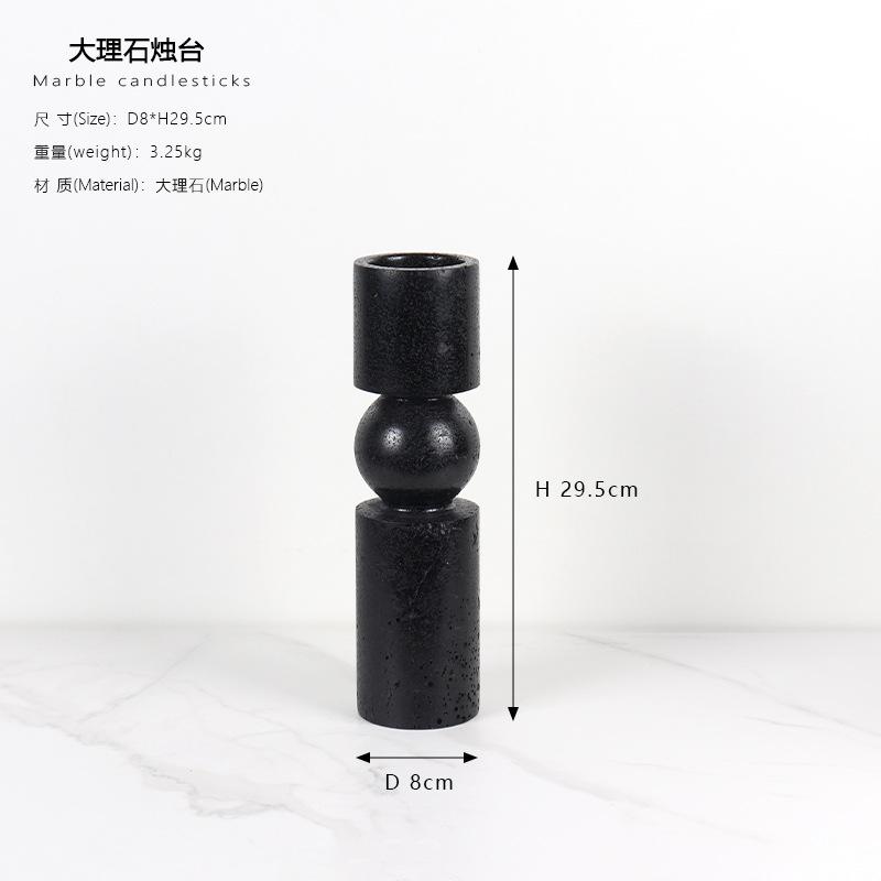 Home Decor Marble Candlestick TV Cabinet Desktop  Ornaments Candle Holder Wedding Decoration  Candle Holders Decor for Table