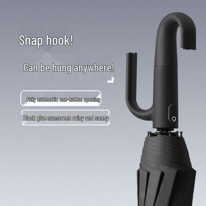 Custom Logo Folding Umbrella with UV Protection - Black Glue Sun & Rain Shield
