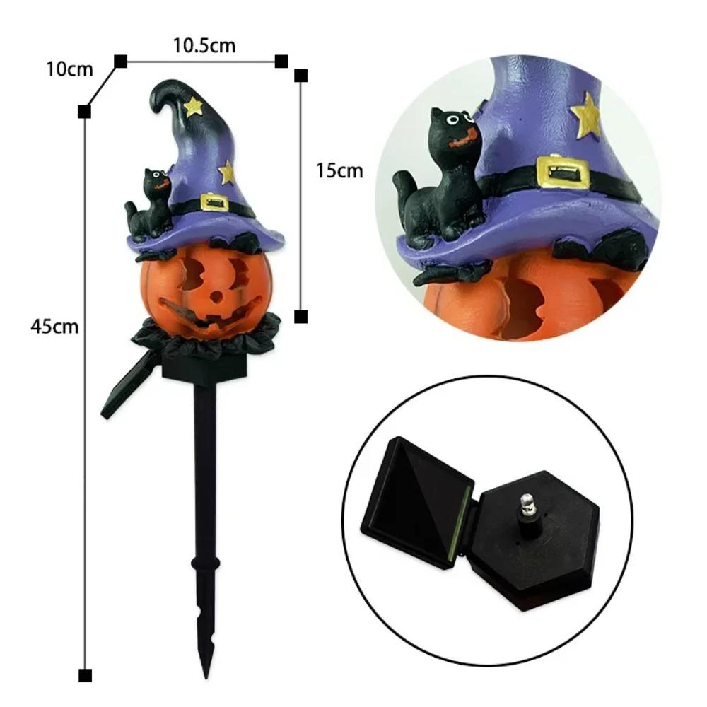 1 Pcs Halloween Pumpkin Pathway Solar Lights Lantern Stake Lights for Outdoor Halloween Decorations Yard Display Porch Decor