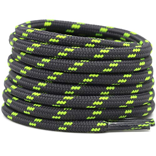 2 Pairs Work Boots Shoe Laces Diameter 4.5mm Heavy Duty Hiking Shoelaces for Men Women Round German Training Shoelace