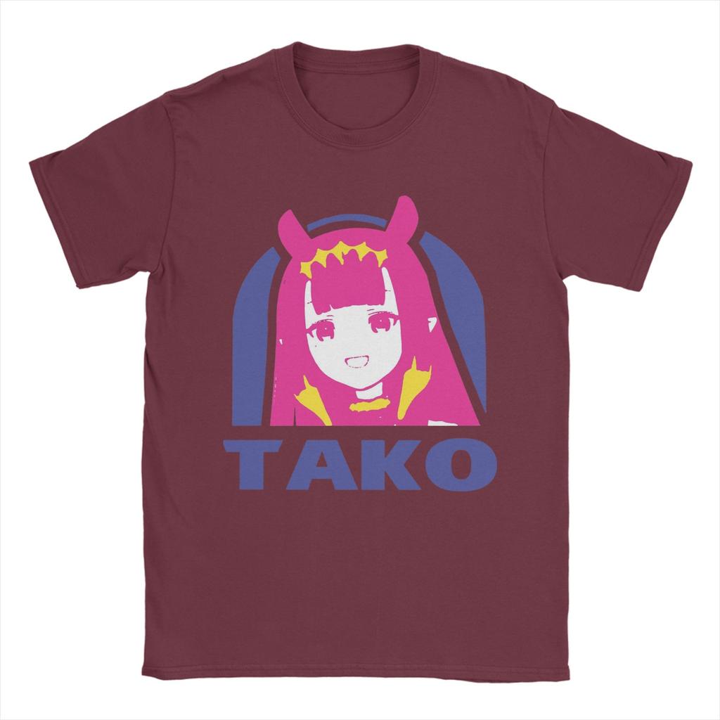 Hololive EN Ina TAKO BELL Trending T Shirts Cotton Tee Shirt for Unisex Y2K Fun Plus Size Short Sleeve Top Tees
