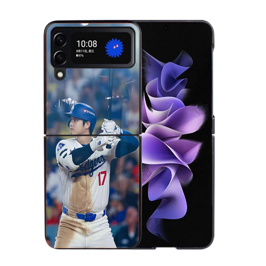 Baseball Player Otani Phone Case For Samsung Z Flip 7 6 5G Galaxy Z Flip4 Z Flip5 Z Flip3 Coque Black Hard PC Shell Protective C