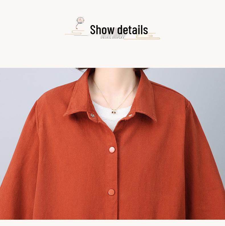 Petite Women's Pure Cotton Short Jacket - High-End Spring & Fall 2024 Fashion for Middle-Aged Mothers.