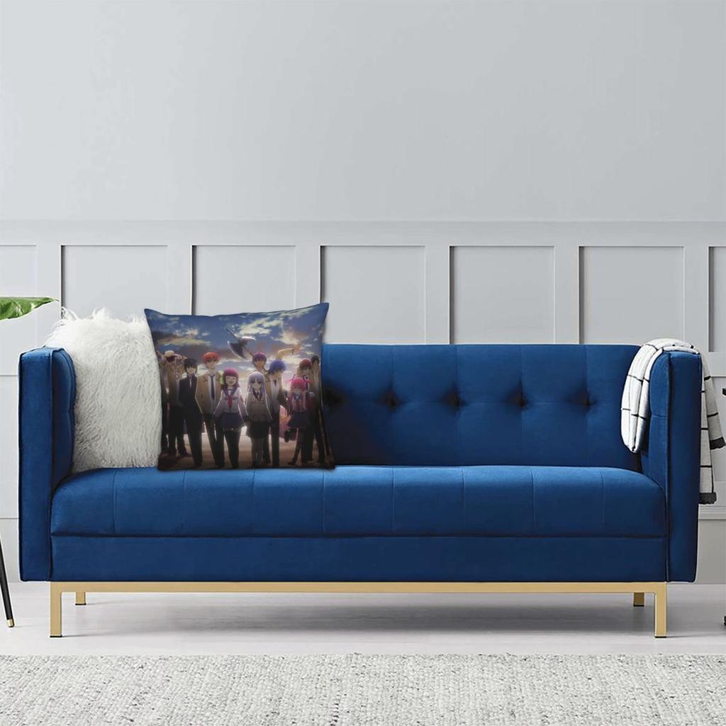 Anime Angel Beats Square Pillowcase Pillow Cover Cushion Zip Decorative Comfort Throw Pillow for Home Bedroom