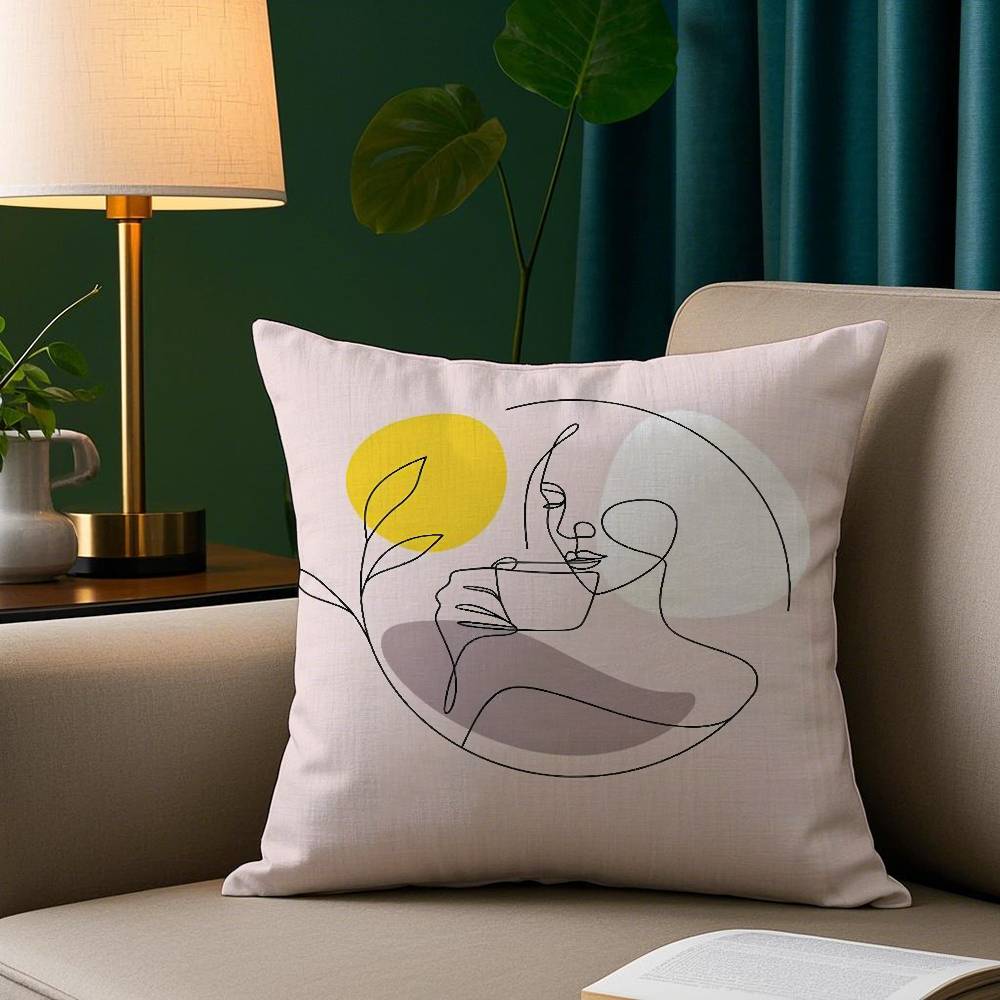 

Abstract Face Collection Print Pillow Case Short Plush Print Cushion Cover Square Throw Pillow Covers Sofa Home Decor 12x12Inch