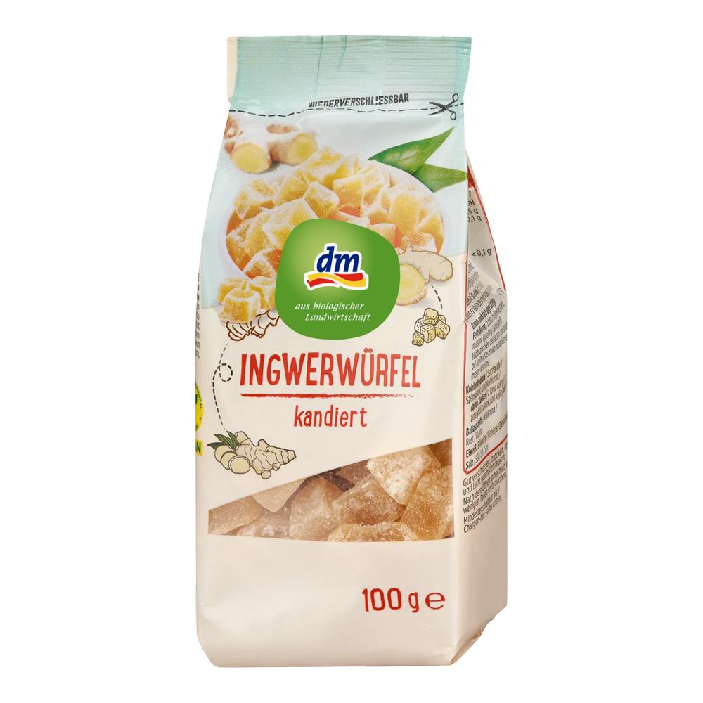 German Dm Sugar-Preserved Ginger Cubes 100G