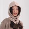All-wool Balacrafa Cap for Women's Winter Warmth Ear Protection Knitted Woolen Cap and Neck in One Piece