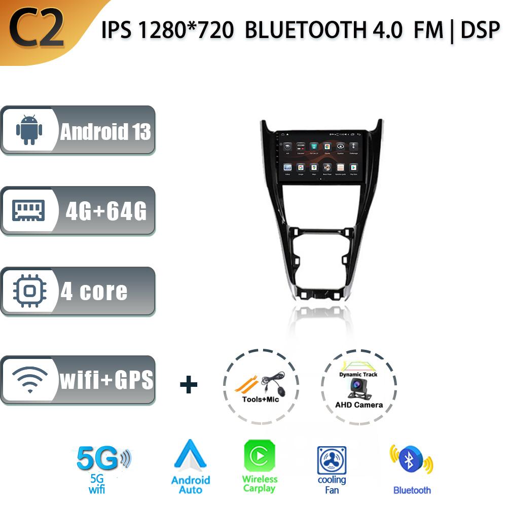 Android 13 For Toyota Harrier XU60 2013 - 2020 Auto Radio Car Multimedia Player Navigation Screen WIFI  Carplay Stereo Head Unit