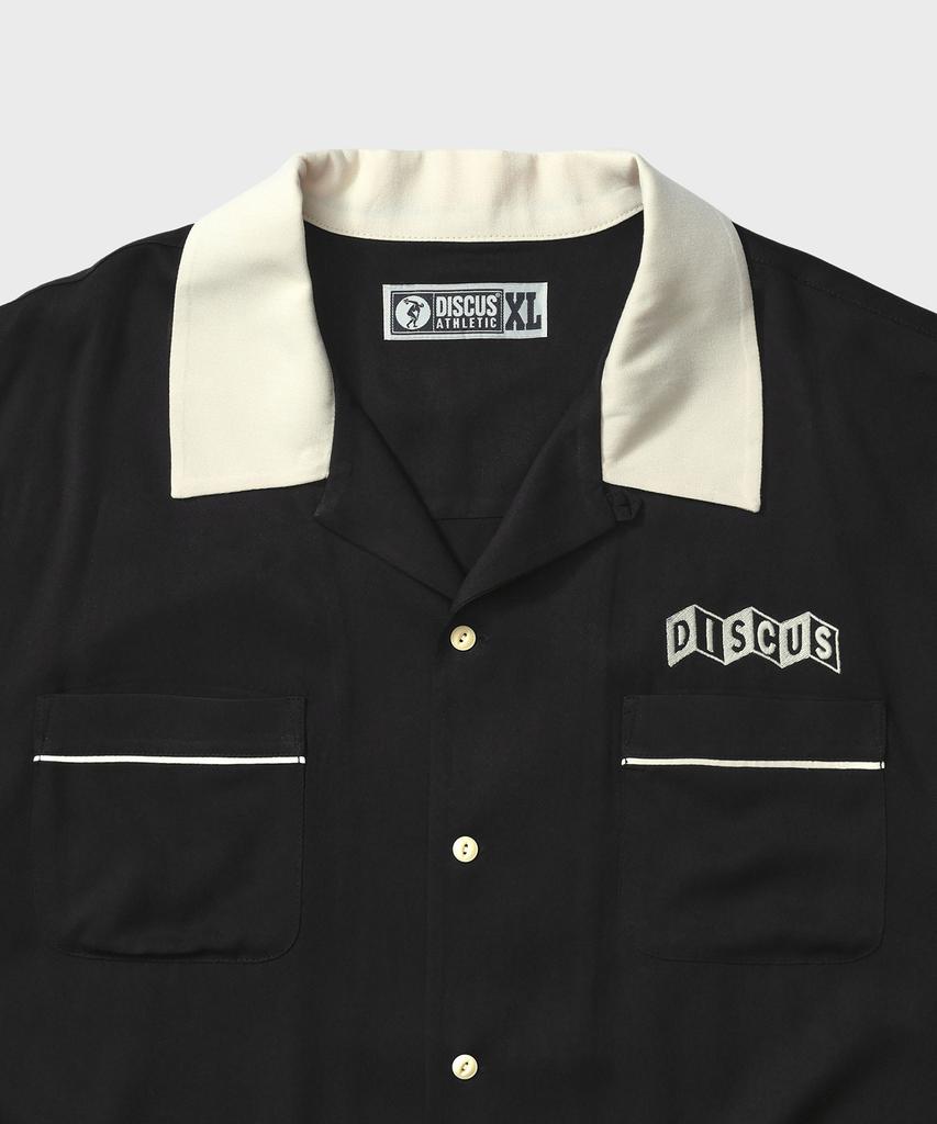 Discuss Athletic Half Sleeve Bowling Shirt Black