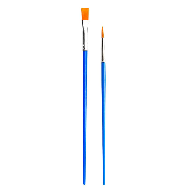 Nylon Flat Head Acrylic Paint Brush Set for Kids - Fine Tip Liner for Digital Art & Crafts