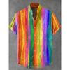 Hawaiian Men’s Short-Sleeve Shirt Casual Puppy 3D Print Rainbow Summer Trend Top