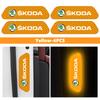 HGWE4 Car Wheel Eyebrow Stickers Reflective Protective Stickers Night Anti-collision Strip For Skoda S Kodiaq Octavia 2 3 Yeti Karoq