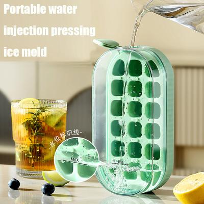 18 Gitter Tragbare Wassereinspritzung Eiswürfelschale Form Lebensmittelqualität Silikon Presse Typ Eiswürfelschale Form DIY Eismaschine Eiswürfelschale