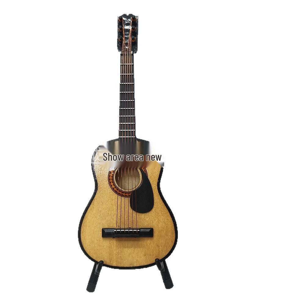 Exclusive Wooden Guitar Model Ornaments for Dollhouse Photography Props