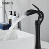 Golden/White Bathroom Basin Faucet Black Bathroom Faucet Brass Creative Grey Sink Mixer Tap Hot & Cold Waterfall Basin Faucet