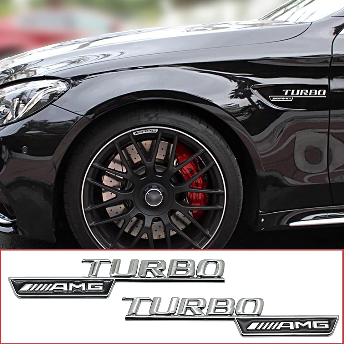 

SPIRIT BEAST AMG Turbo 3D Metal Badge Benz Universal 2 Pieces Aftermarket Product Mercedes-Benz [Used]