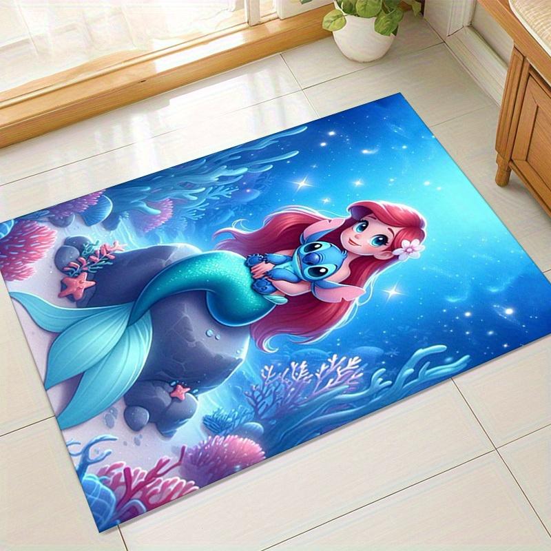 

1pc. Magical Mermaid & Stitch Underwater Scene Rug - Home Decor, Office Carpet, Outdoor Mat, Gift Ideaz0414216 60cm by 90cm