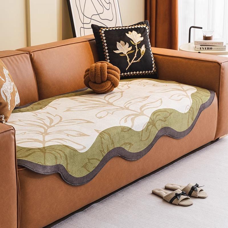 French Irregular Special-Shaped Sofa Cushion, High-End Seat Cushion, Universal In All Seasons, Non-Slip Special-Shaped Straight-Row Sofa Cover