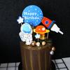 Outer Space Cake Topper Children Kids Birth Party Decor Astronaut Cakes Ornament Spaceman Universe Birthday Cake Decoration