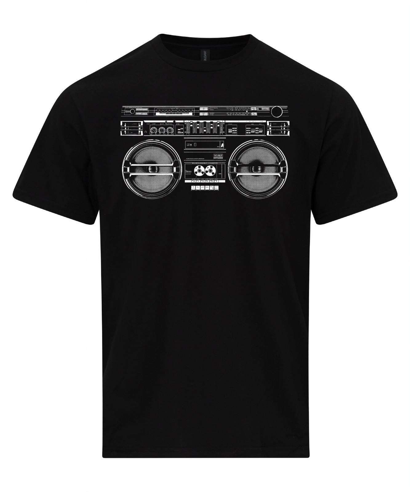 Vintage Retro Ghettoblaster T-shirt Boombox Shirt Boom Box T-shirt S