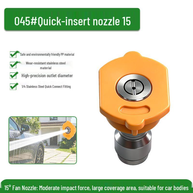 1/4 Quick Connect Colored Fan-Shaped High-Pressure Washer Nozzle with Stainless Steel and Rubber Sleeve
