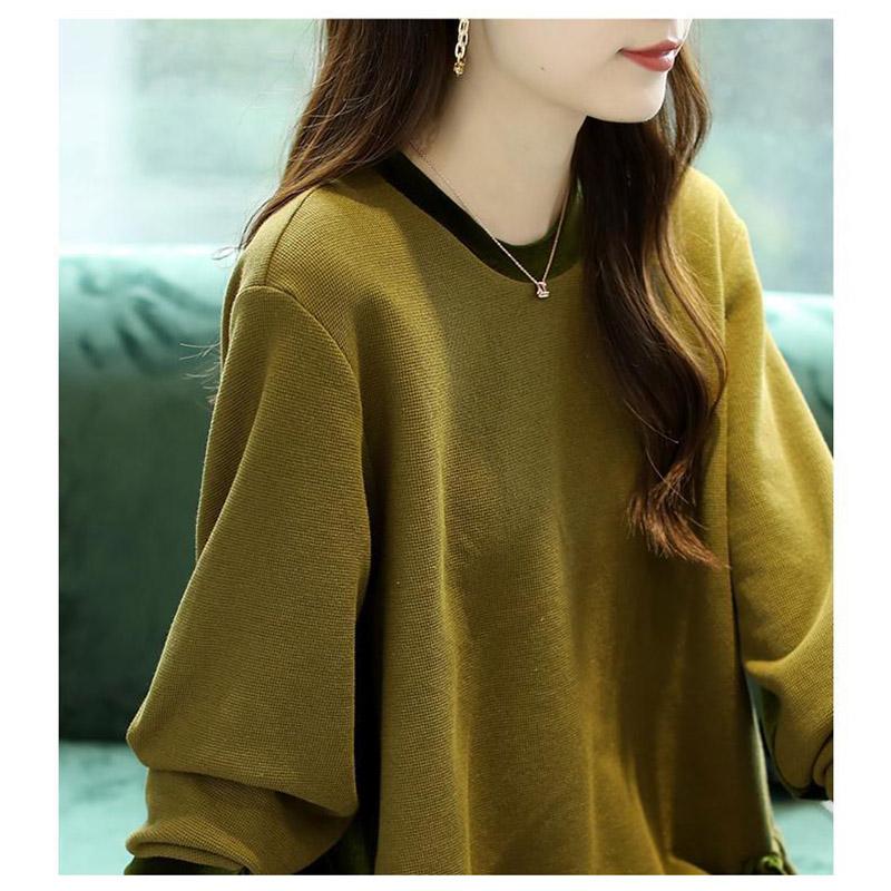 Dámské topy Bavlněné košile pro ženy Oversize topy pro ženy Neformální košile Volný svetr s dlouhým rukávem Halenka