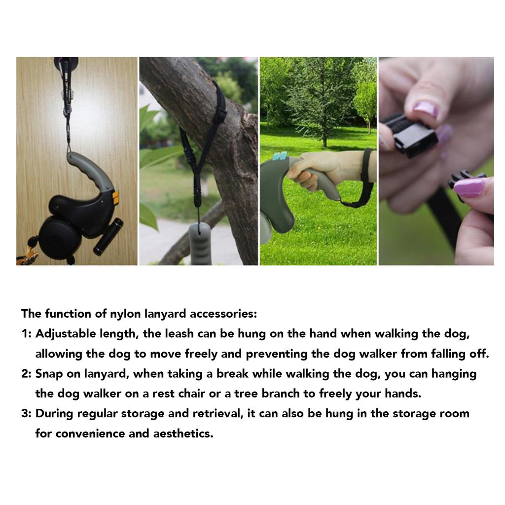 2 Dog Retractable Leash 360° Rotation Double Headed Dog Leash with LED Light 3 Meters Black