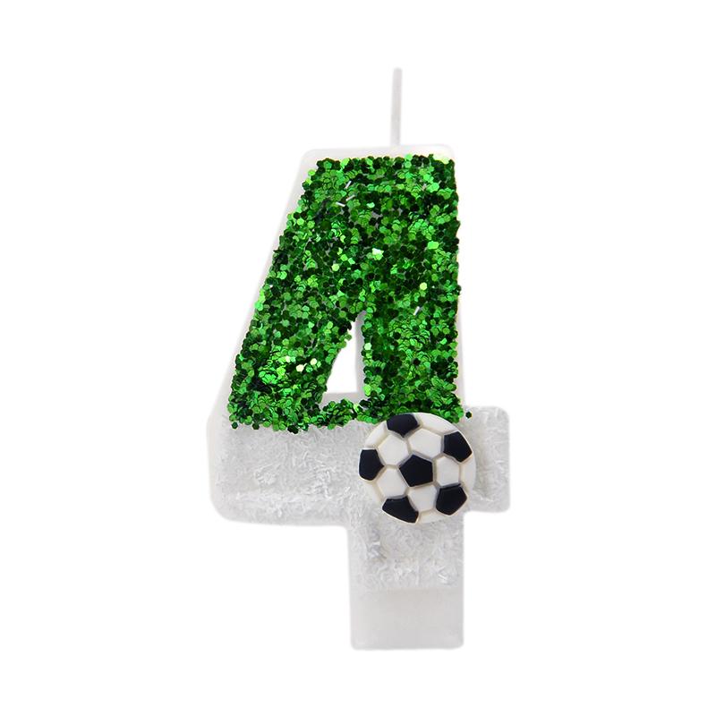 0-9 Numbers Football Cake Candle Kids Sports Theme Football Birthday Party Decoration Favors Cupcake Topper Cake Decor Supplies