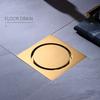 Gold Conceal Floor Drain Chrome Black Gold brass Square 10X10cm Anti-block anti-smelly Bathroom Drain accessories