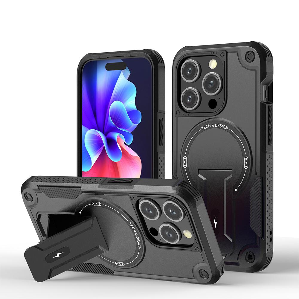 

Military Bracket Heavy-duty Magnectic Phone Case for For Iphone 16E 16 15 14 13 12 Pro Max Plus SE4 11 Shockproof Armor Rugged Cover For iPhone 16 Pro