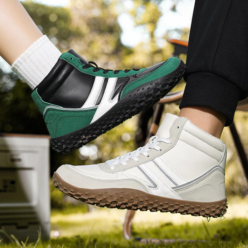 Fashion High-top Sports Shoes Men's Lace-up Running Shoes Elastic Casual Sneakers Women's Anti-slip Hiking Walking Shoes