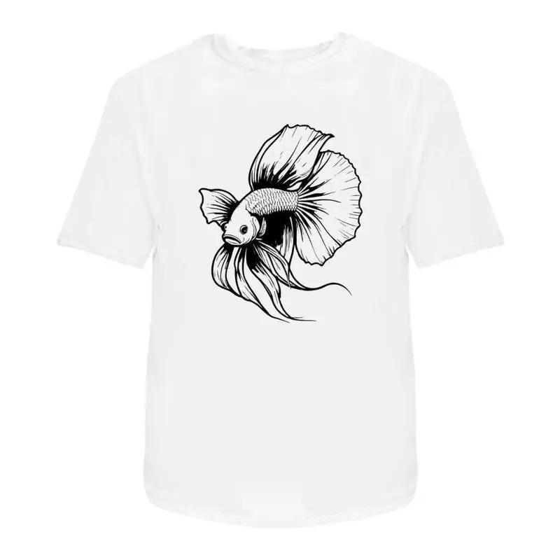 Siamese Fighting Fish Cotton T Shirt Ta045114