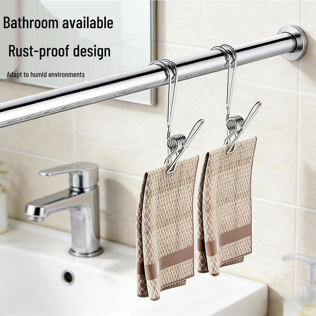 Nerezový víceúčelový háček a klip na sušení prádla