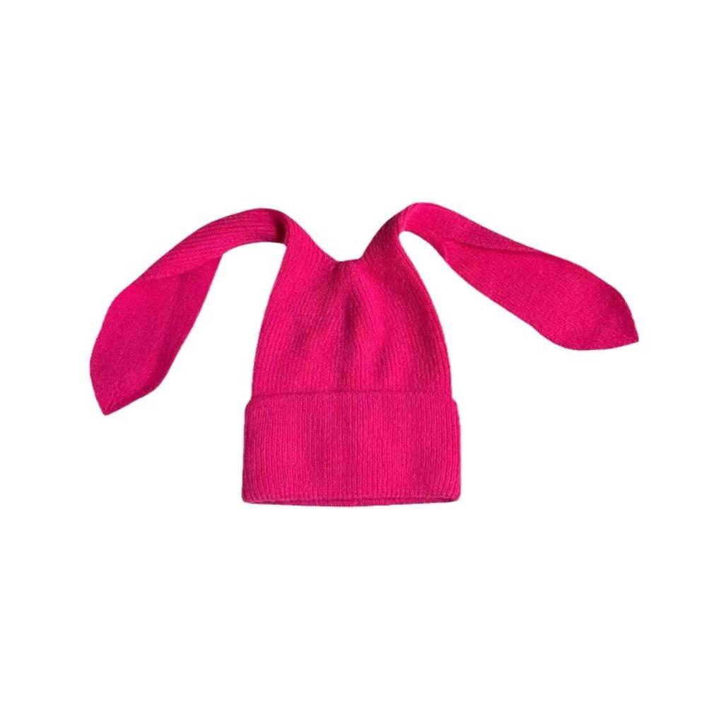 Winter Warm Earflap Hat Long Ears Rabbit Pullover Hat Cute Beanies Caps Women