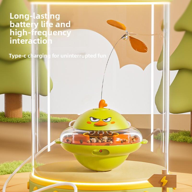 Cat Toy Intelligent Rotating Little Bird Feeding Toy Laser Toying for Cats Sound-producing Cat Toy