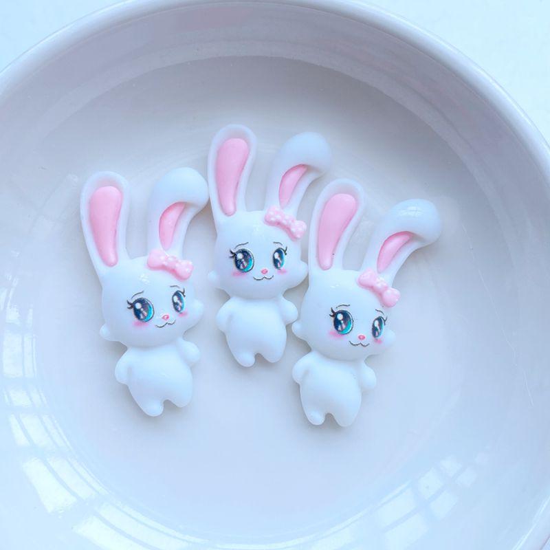 10Pcs New Cute Resin Mini Cartoon Rabbit Series Flat Back  Scrapbooking DIY Jewelry Craft Decoration Accessories