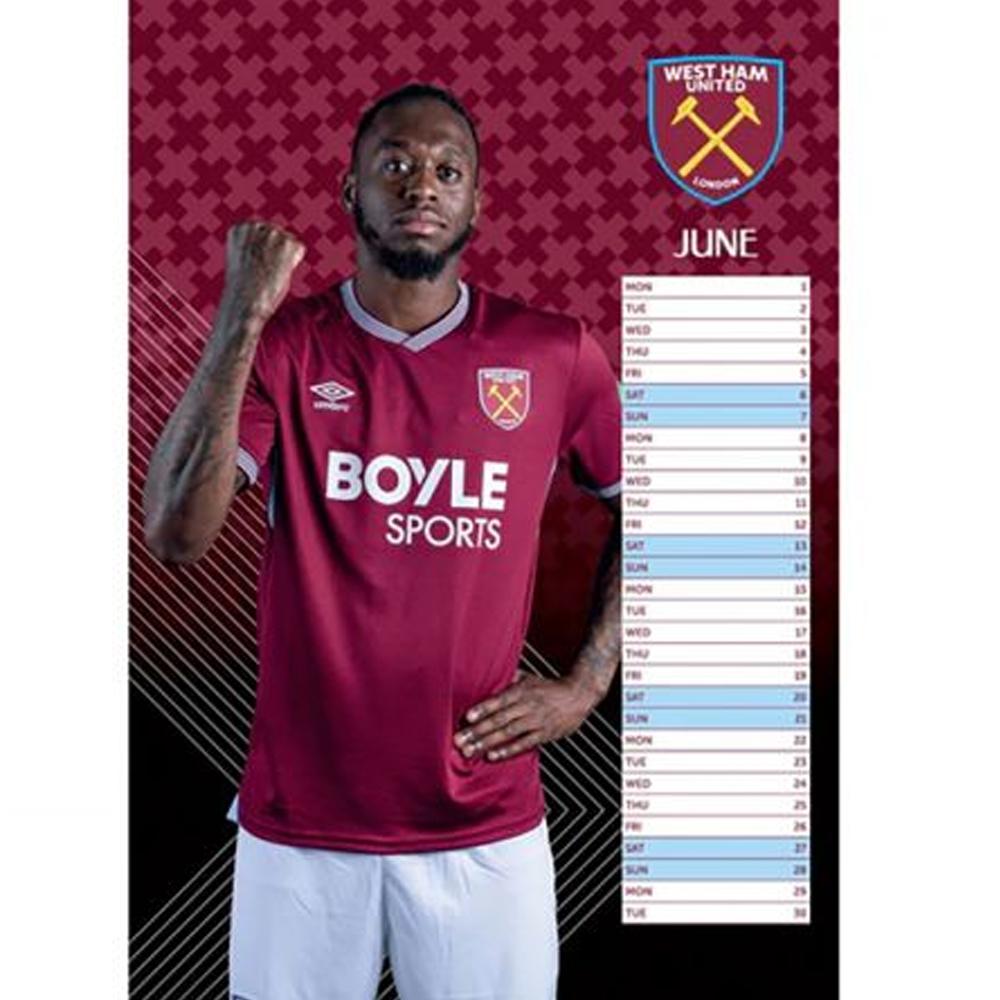 West Ham United FC 2026 A3 Wall Calendar