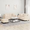 Vidaxl 3-Piece Lounge Set, Beige, Microfiber