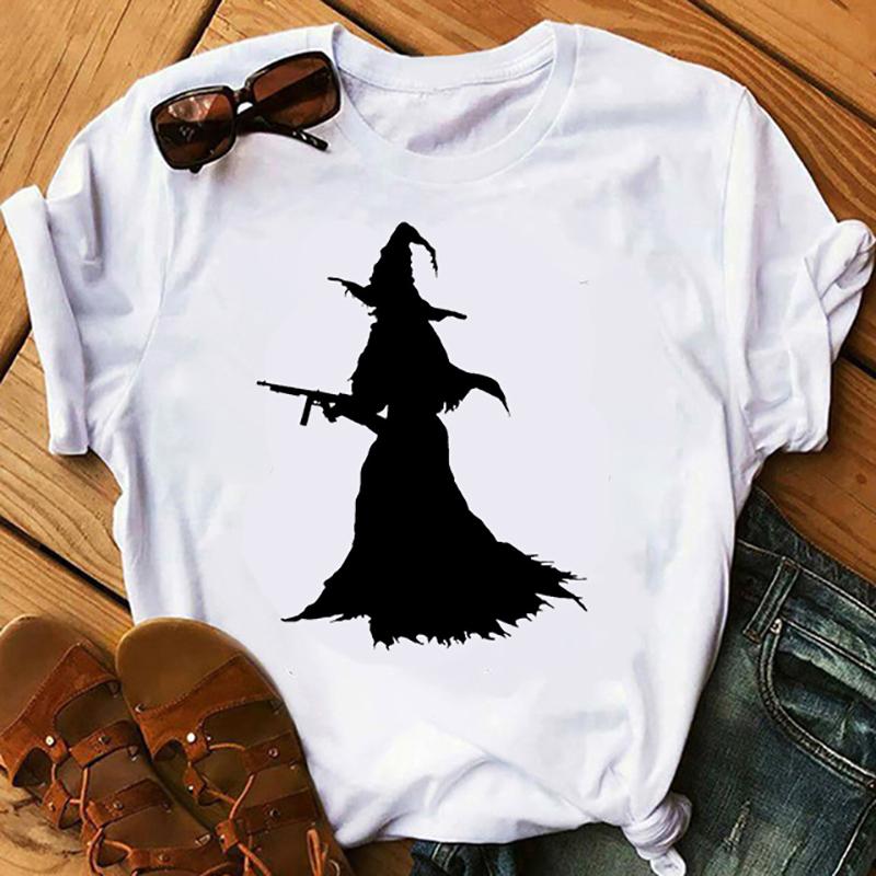 Tricou la modă de vară pentru femeie Halloween vrăjitoare imprimeu tricouri femei casual amuzant tricou pentru Lady Yong Girl Top Tee Hipster
