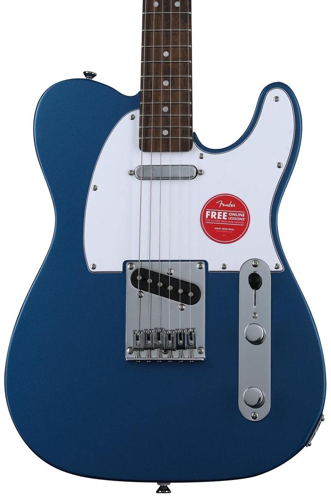 Squier by Fender Electric Guitar Affinity Laurel White Lake Placid Blue with Soft Case Series™ Telecaster®, Fingerboard, Pickguard,