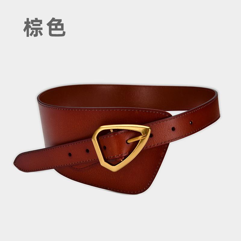 

Hot Sale Women Genuine Leather Waistbands Waist Seal Fashion Metal Pin Buckles Belts Strap Personality Female Wide Soft Belt 105CM