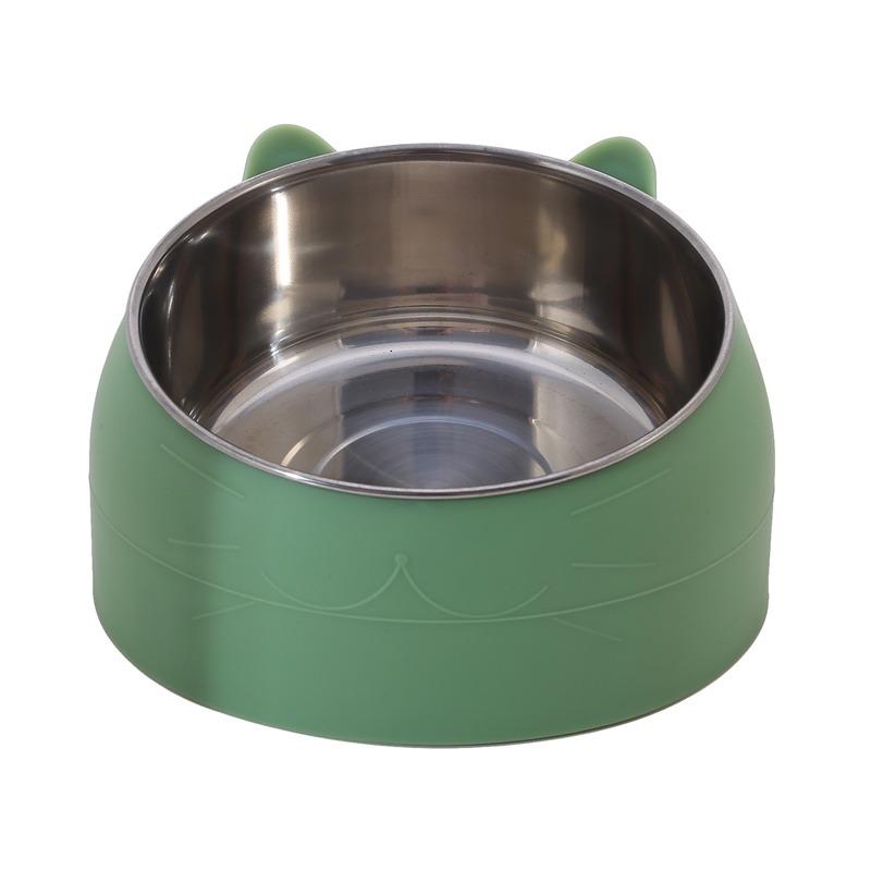 Practical Cat Bowls Non-slip Base Pets Puppy Cats Food Drink Water Feeder Neck Protection Dish Pet Bowl 200ml 15 Degrees Tilted