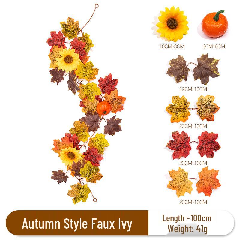 Thanksgiving Maple Leaf & Sunflower Vine Decoration for Home and Festival