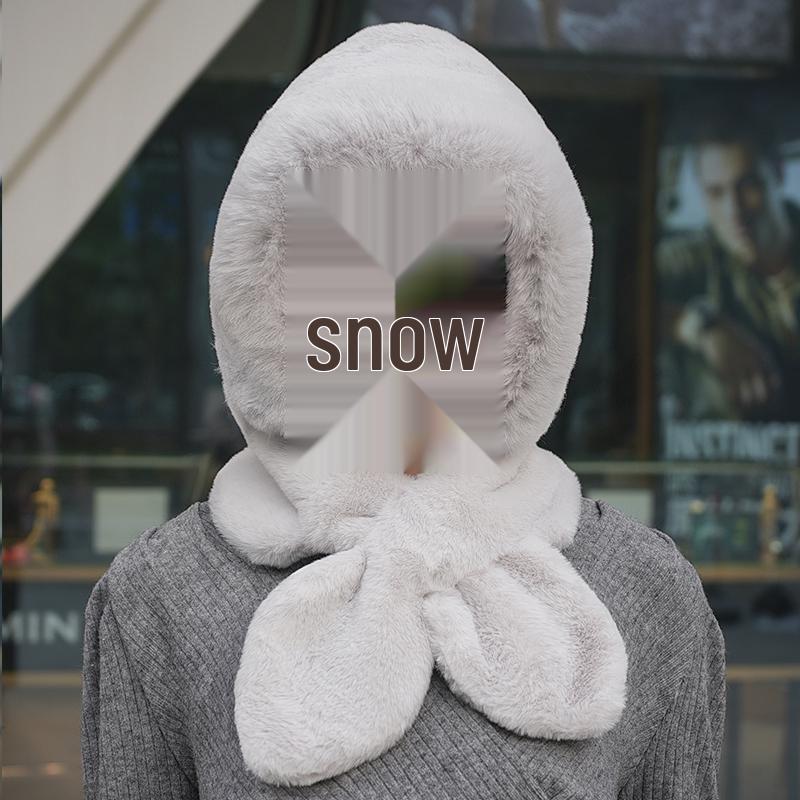 Unisex Winter Scarf: Thick, Warm, Imitation Rex Rabbit Fur, Versatile Plush Cross Design for Neck Protection