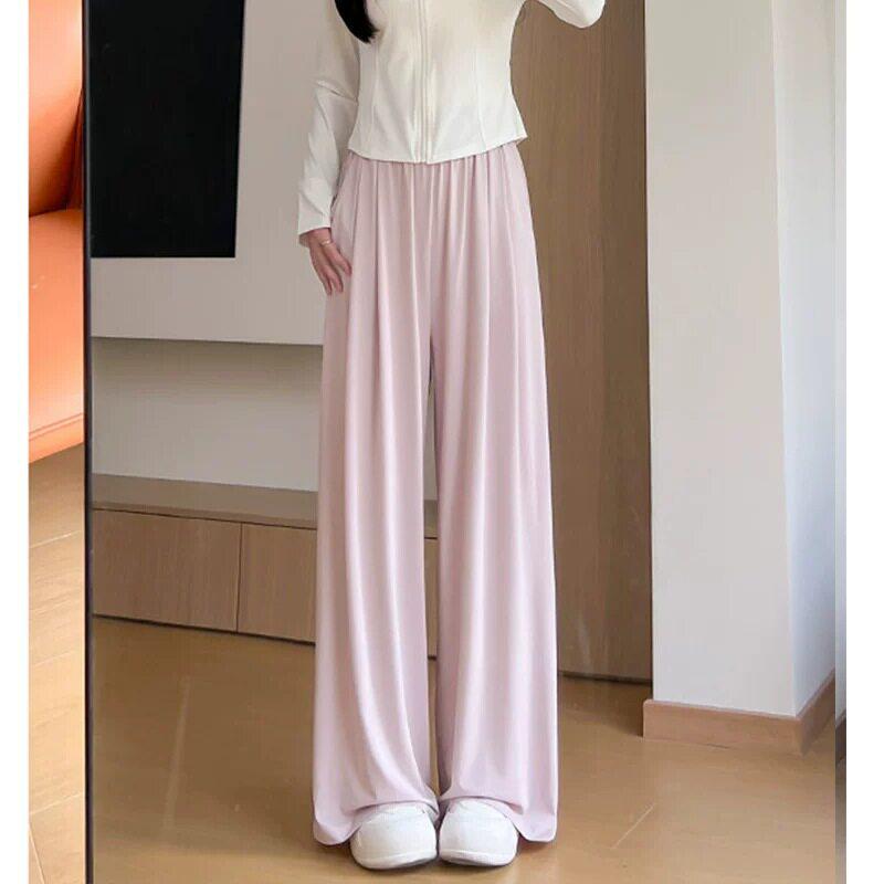 Girls Summer Korean Style Quick-Dry Slimming High Waist Sports Pants 150cm розовый